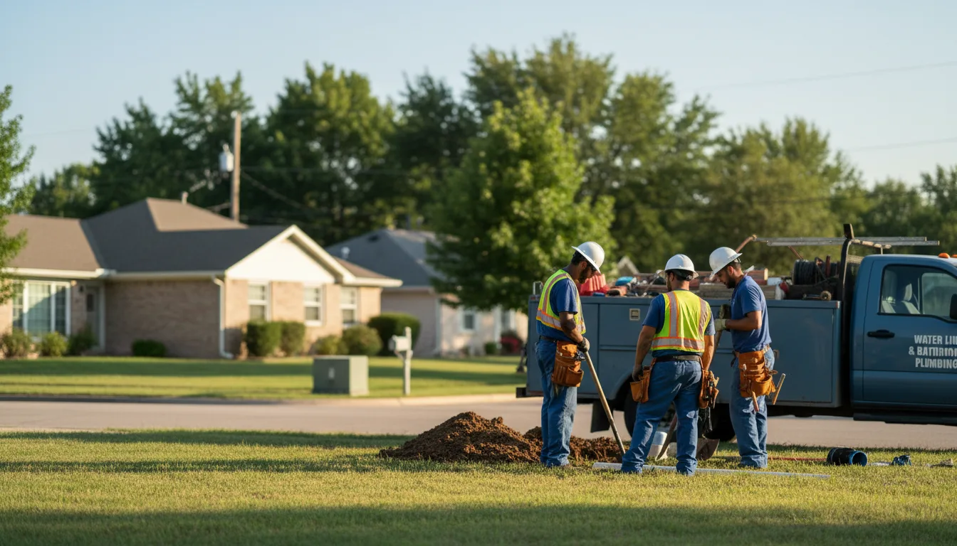 Residential water line and bathroom plumbing service in Adelphi, OH